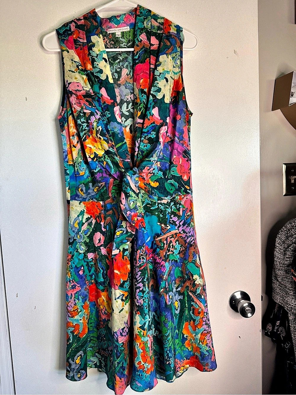 Amanda Uprichard Floral Silk Midi Dress Size Large